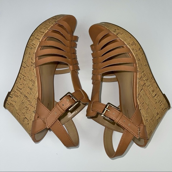 Liz Claiborne Kila Brown Cork Heel Wedge Sandal 6 - Picture 11 of 13